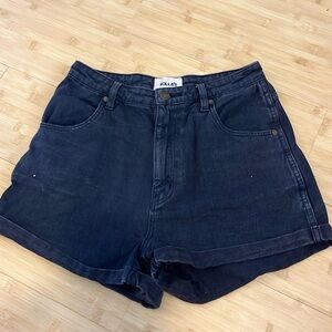 Rollas black denim shorts